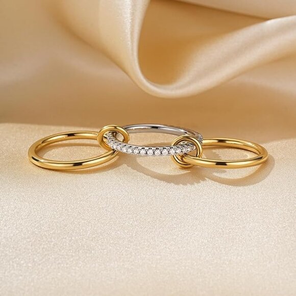 18K Gold Plated Stackable Rings - Picture 5 of 6